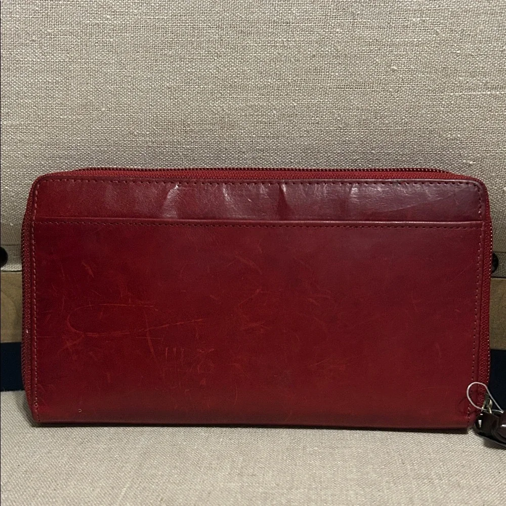 NWT Vintage Tignanello Red and Brown Leather Wallet